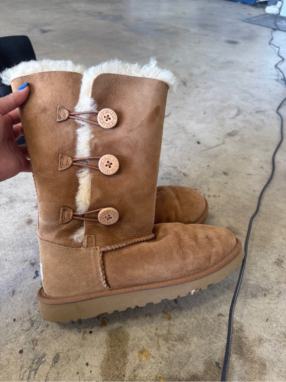UGG Chestnut Suede Shearling Tall Boots
